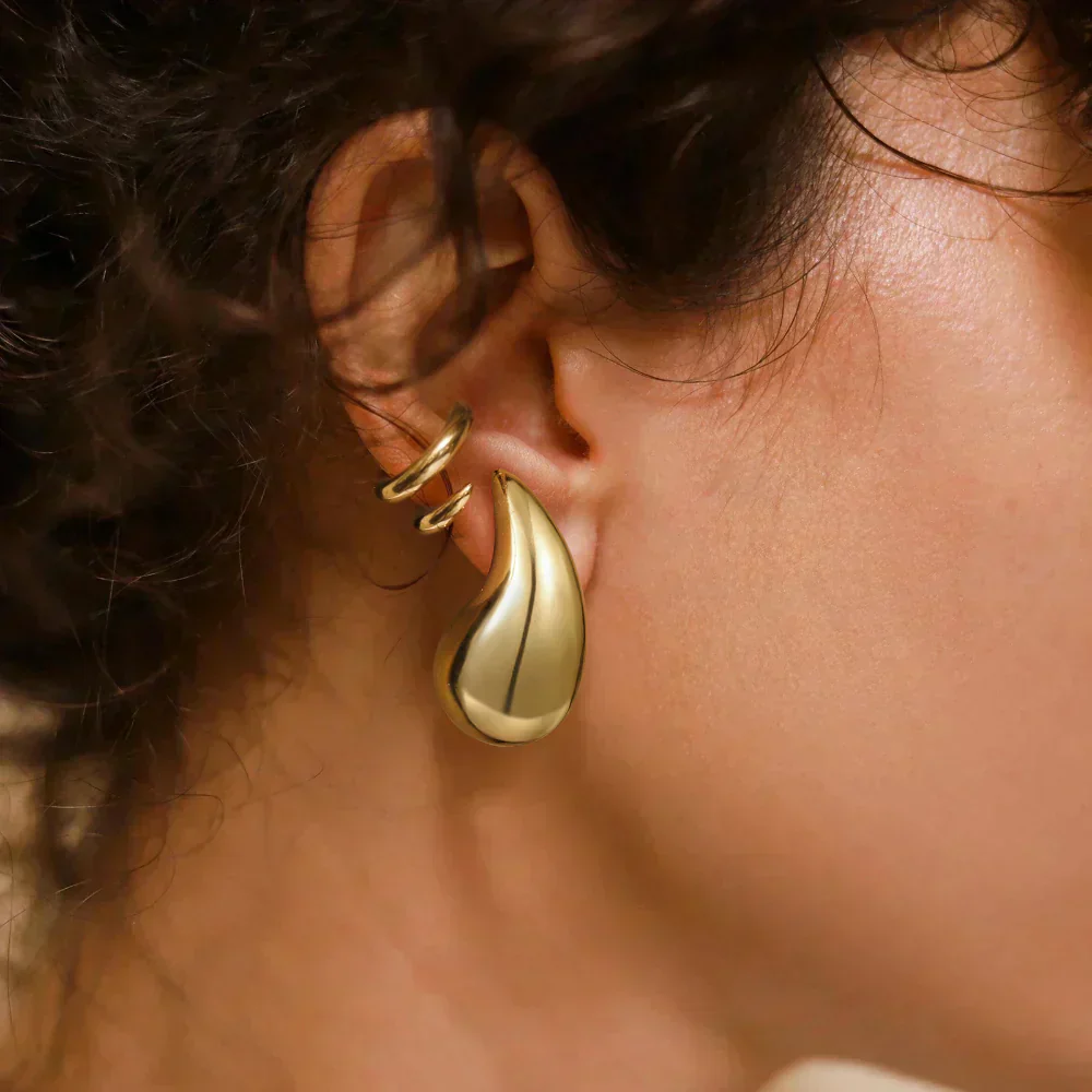 Sandra Teardrop Gold Earrings - Image 3