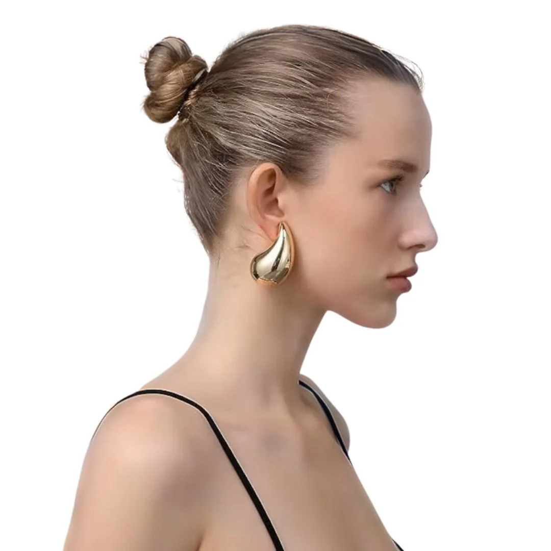 Sandra Teardrop Gold Earrings - Image 8