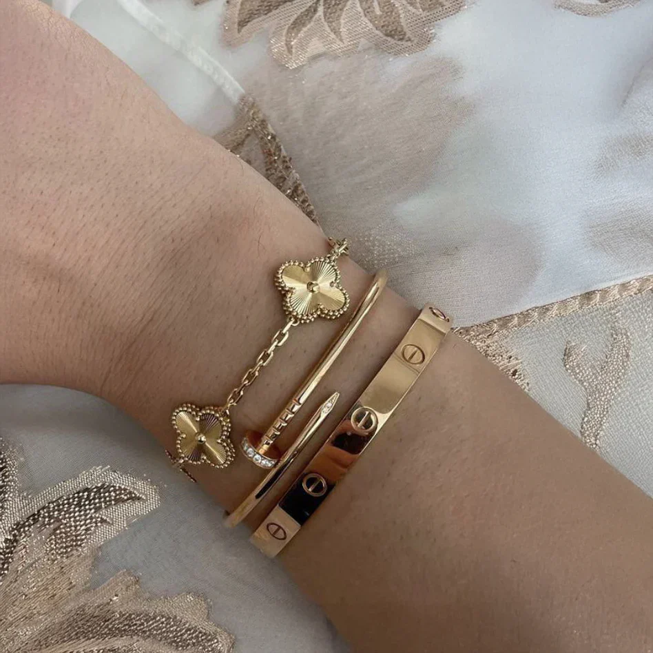 3-Piece Bracelet Set - Gold - Image 3